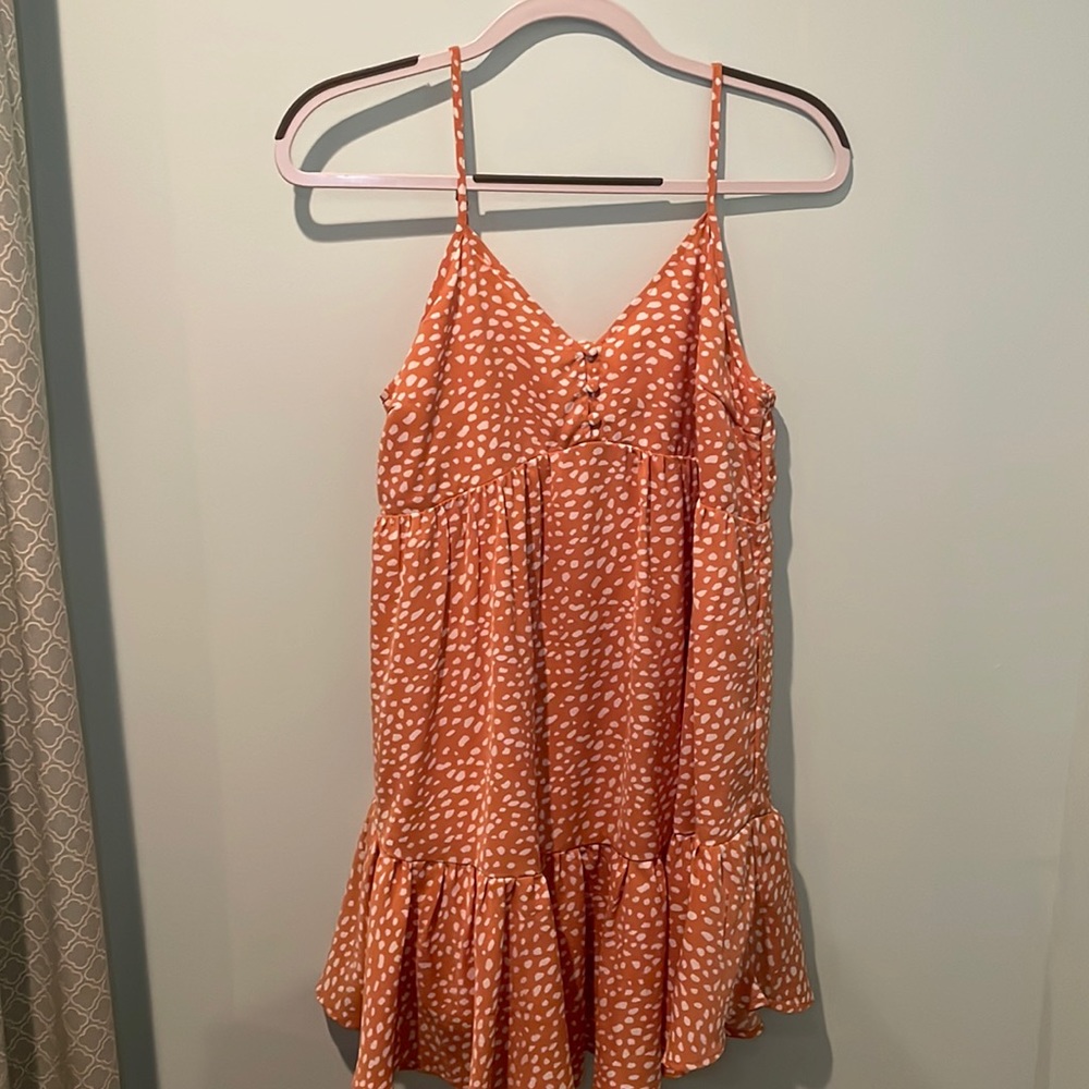 New in peach and white sundress